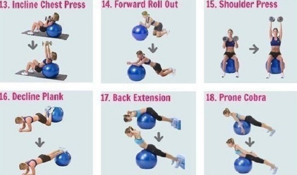 30 эффективных упражнений с мячом на все группы мышц