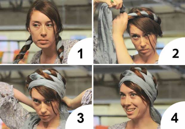 20 способов завязывания платков на голове